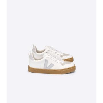 Veja V-10 LACE CWL Kids' Shoes White/Beige | NZ 789RVD